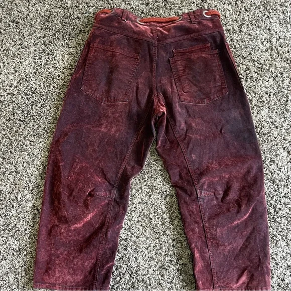 FREE PEOPLE|| Moxie Low Slung Flocked Pull-On Barrel Jeans in Chile NWOT - Picture 8 of 10